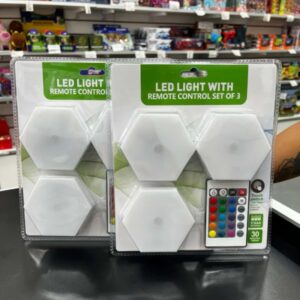 Lámpara LED Hexagonal con Control Remoto (Set de 3)